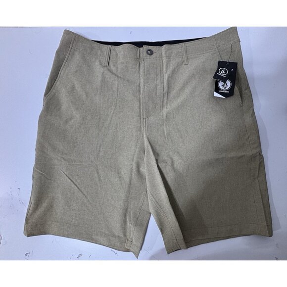 NEW WITH TAGS Volcom Men's 40 Khaki Beige Kerosene Hybrid Chino Shorts - Picture 1 of 5